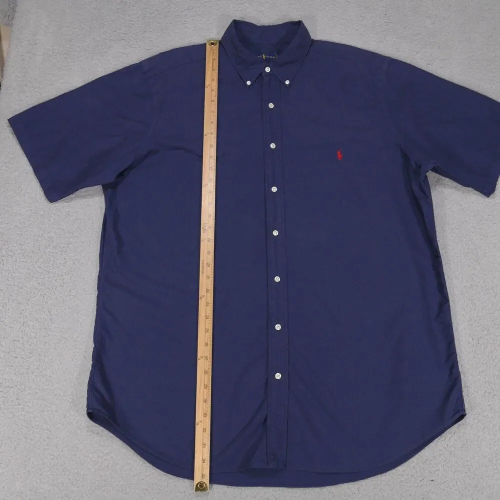 Polo Ralph Lauren Shirt Mens XLT Blue Chambray Short Sleeve Button Down